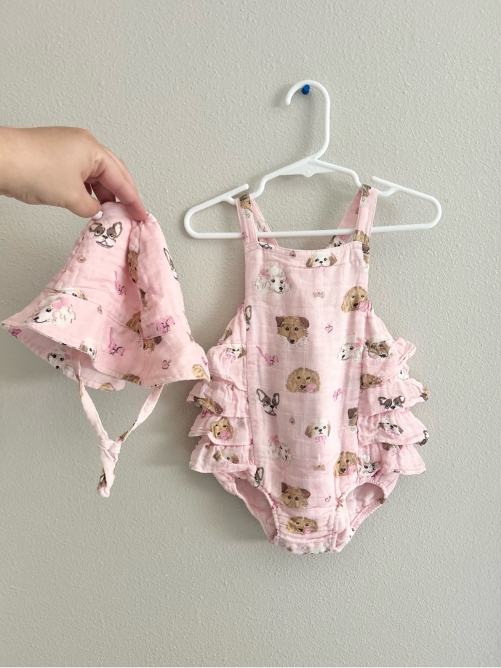 NWT Angel Dear Puppy Faces Sun Dress & Hat